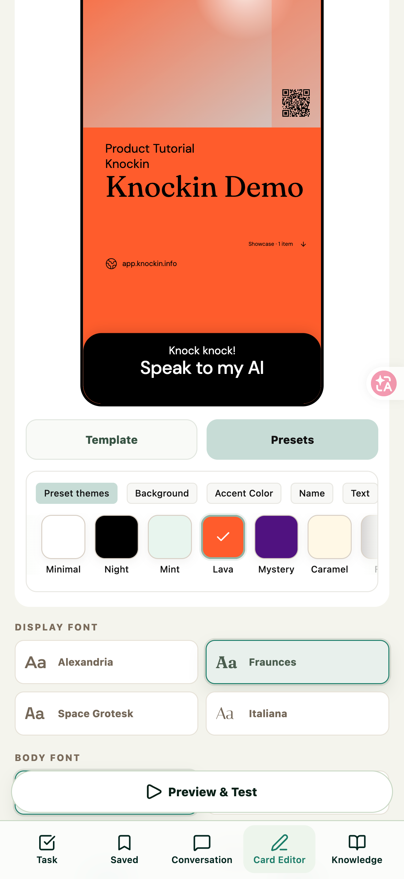 Figure 03 | Open Presets to choose colors