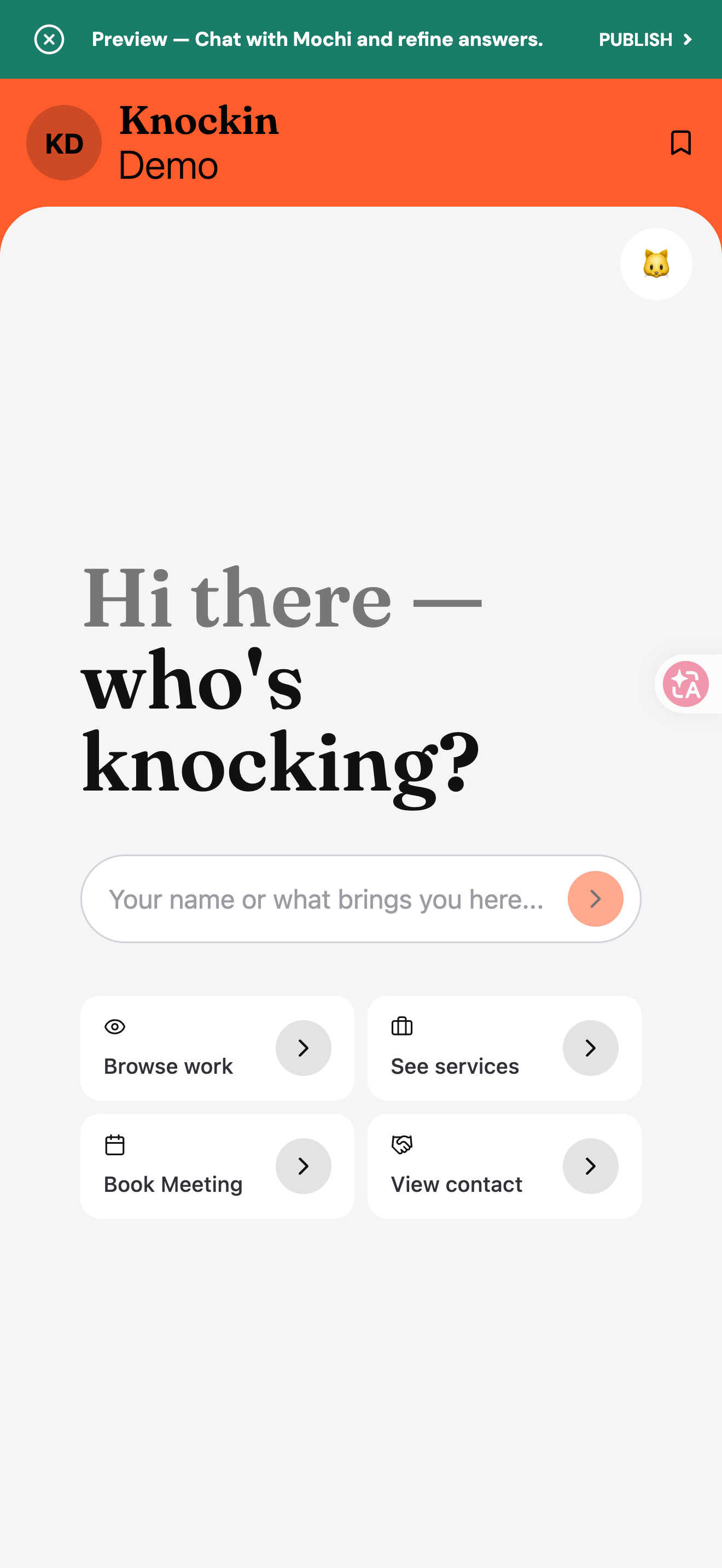 Figure 24 | Visitor introduction and quick topics