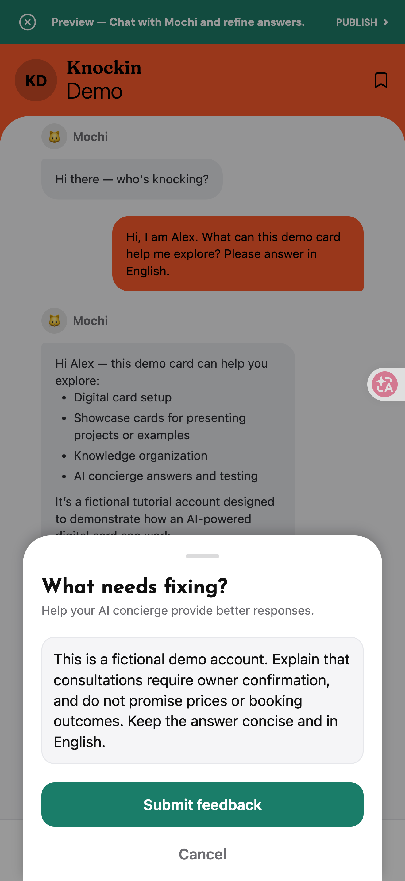 Figure 26 | Enter feedback and submit it