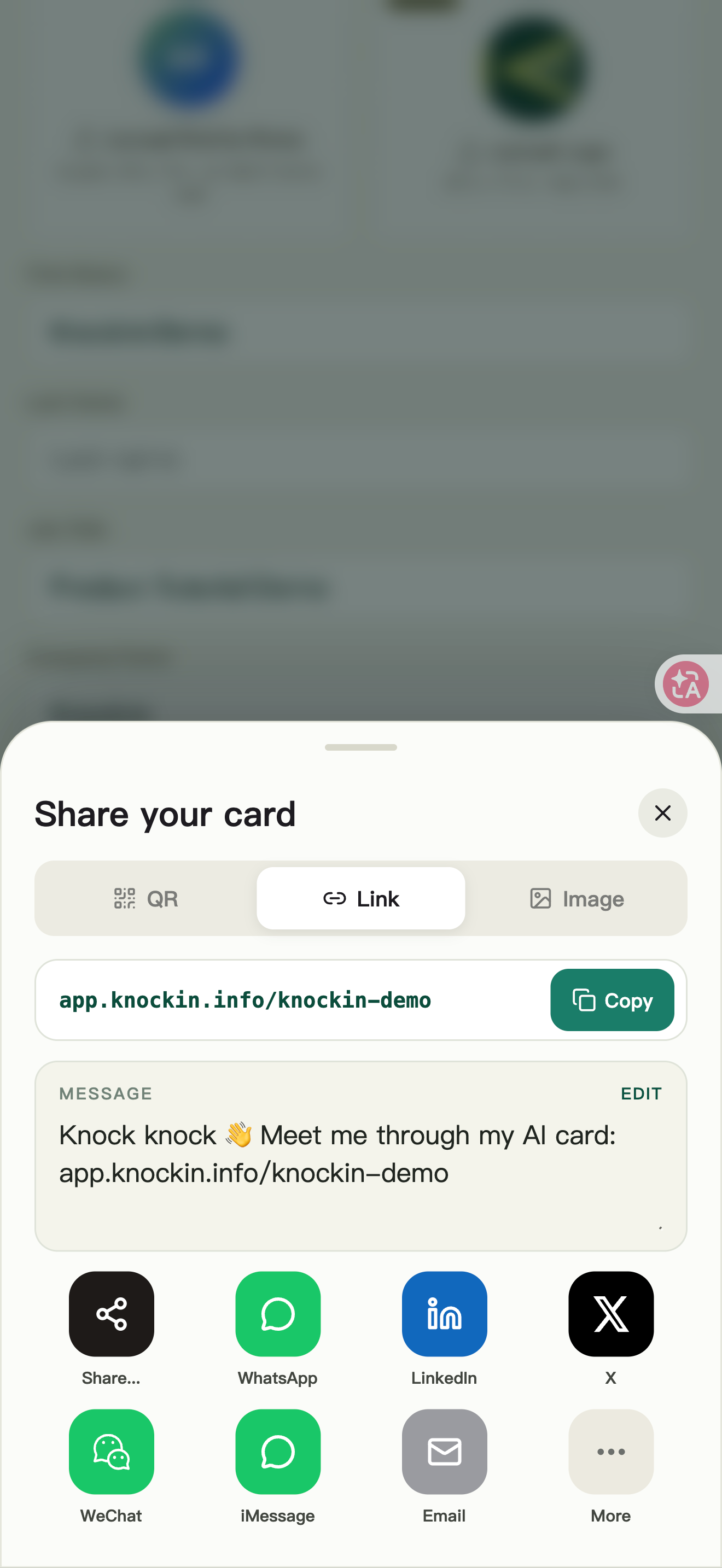Figure 32 | Copy a link, edit the message, and share