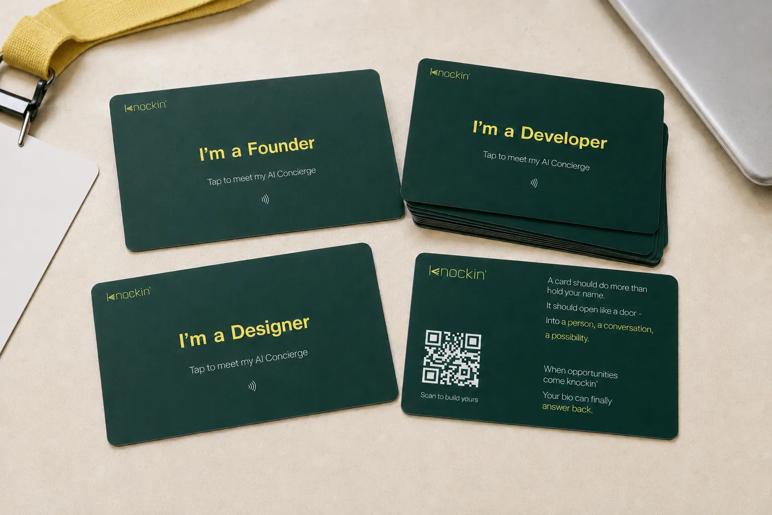 A developer template preview — the card holds more than your name